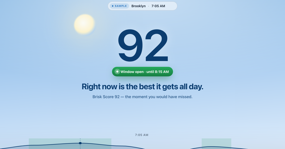 I got tired of checking four apps before my morning run, so I built one that tells me exactly when t